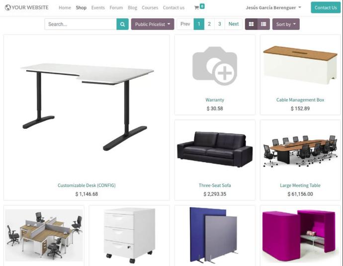 Módulo ecommerce Odoo Tienda online con Odoo