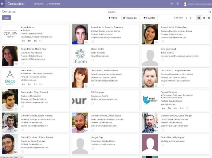 Módulo contactos Odoo 14 agenda completa