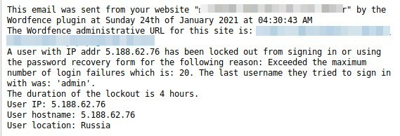 Ejemplo de wordfence