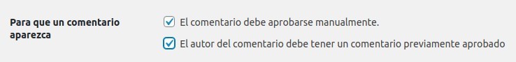 ajustes de comentarios wordpress