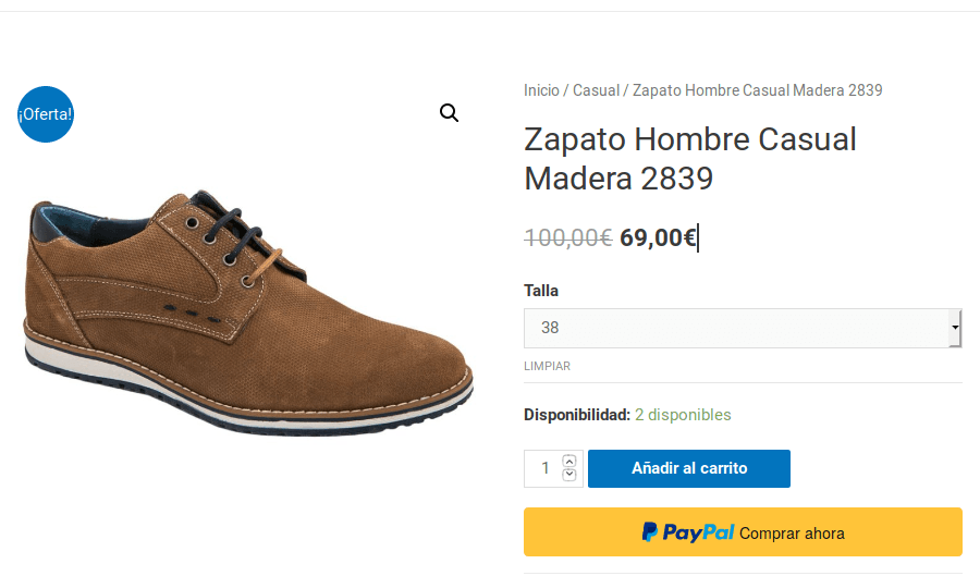 ejemplo producto variable Woocommerce