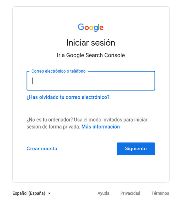 Iniciar sesión en Google Analytis