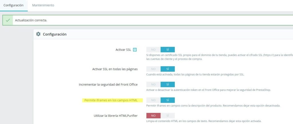 Añadir iframe a Prestashop 1.7 Añadir iframe a Prestashop 1.7
