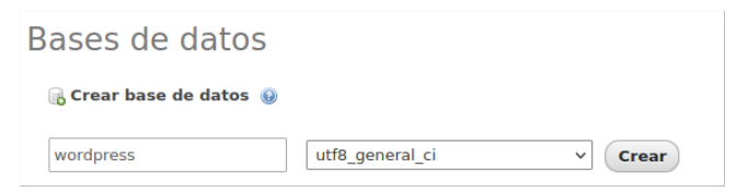 crear base de datos wordpress