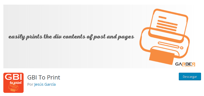 Plugin WordPress Gbi To Print