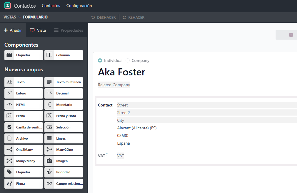 interfaz odoo studio